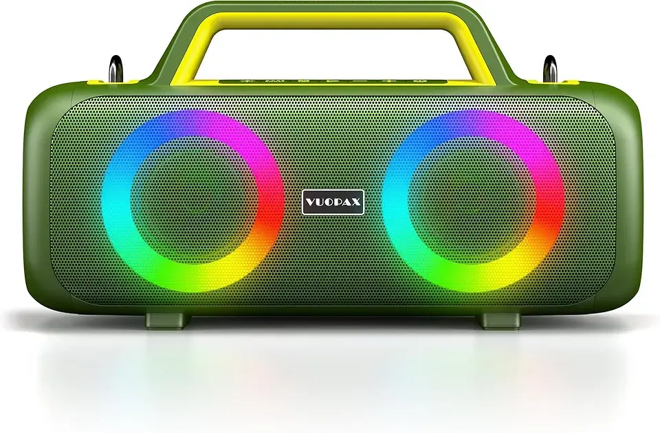 Portable Bluetooth Speaker Wireless,140W Peak Loud Sound with 2 Subwoofers and 2 Tweeters, Plus Bass Boost, IP65 Waterproof Outdoor Speaker, 24H Playtime, RGB Lights, TF/AUX/USB/Mic Input, Large Party