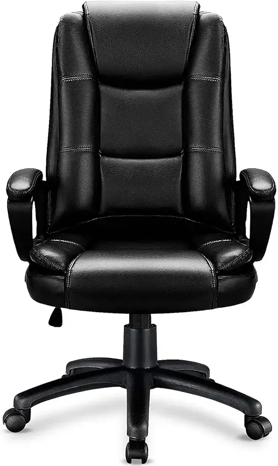 Home Office Chair, 400LBS Big and Tall Computer Chair Heavy Duty Design, Ergonomic High Back Cushion Lumbar Back Support, Adjustable Executive Leather with Armrest