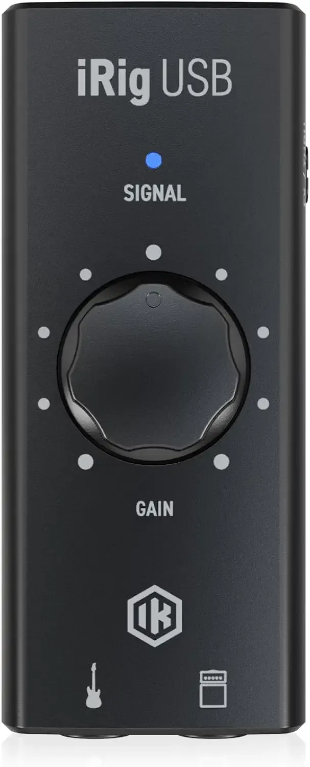 IK Multimedia iRig USB Guitar Audio Interface - 24-bit 48 kHz Music Recording Studio Equipment Include USB C Cable For iPad, Mac And PC, Guitar Accessories, Recording Device