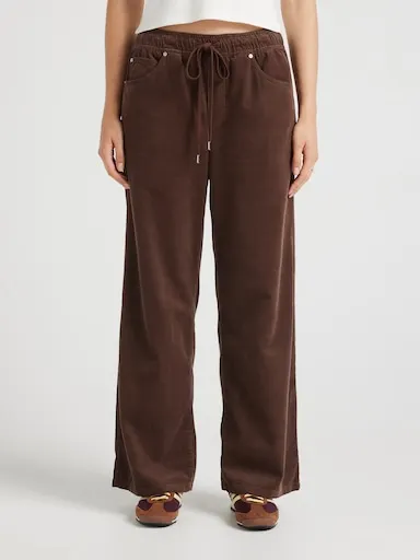 Just Jeans Cord Mid Rise Wide Leg Jogger