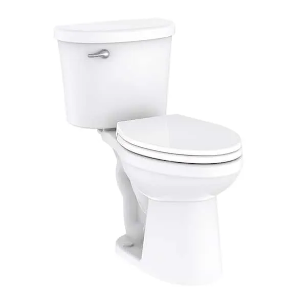 Maxwell Choice 12 in.​ Rough-​in 2-​Piece 1.​28 GPF Single Flush Elongated Chair Height Toilet in White with Soft Close Seat
