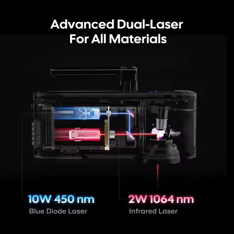 Laserpecker LP4 8K High Speed Dual Light Laser Engraving Machine Portable for Metal Wood Plastic Carving Laser Engraver