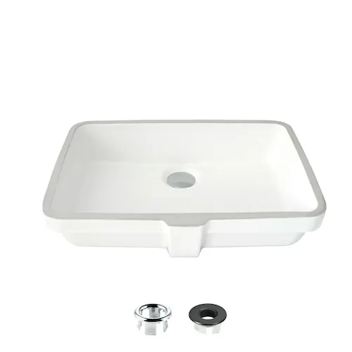 20.37" W x 14.25" D White Porcelain Rectangular Undermount Bathroom Sink