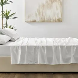 Brosa 500TC Sateen Cotton Bed Sheet Set (White)