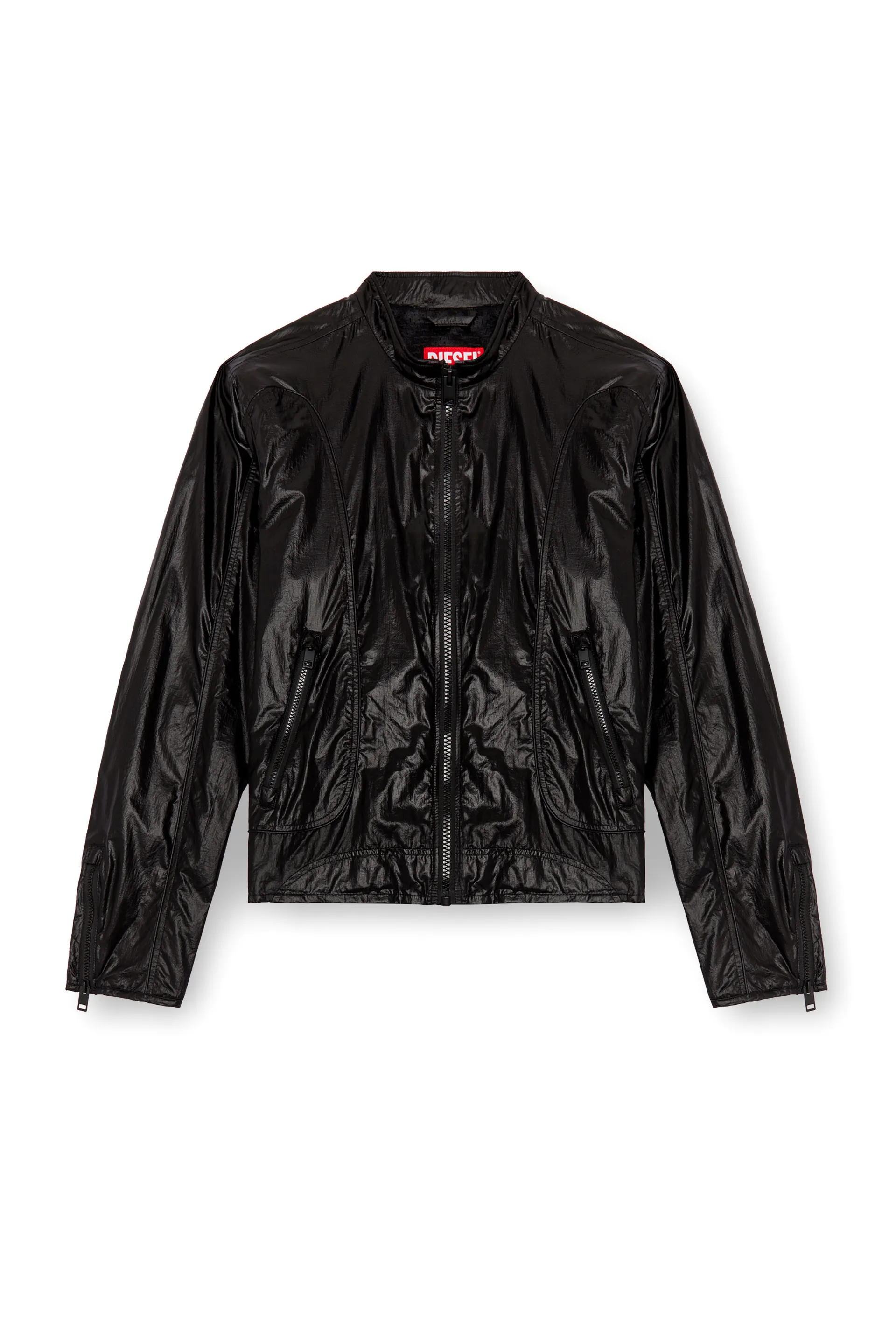 Biker jacket in shiny ripstop