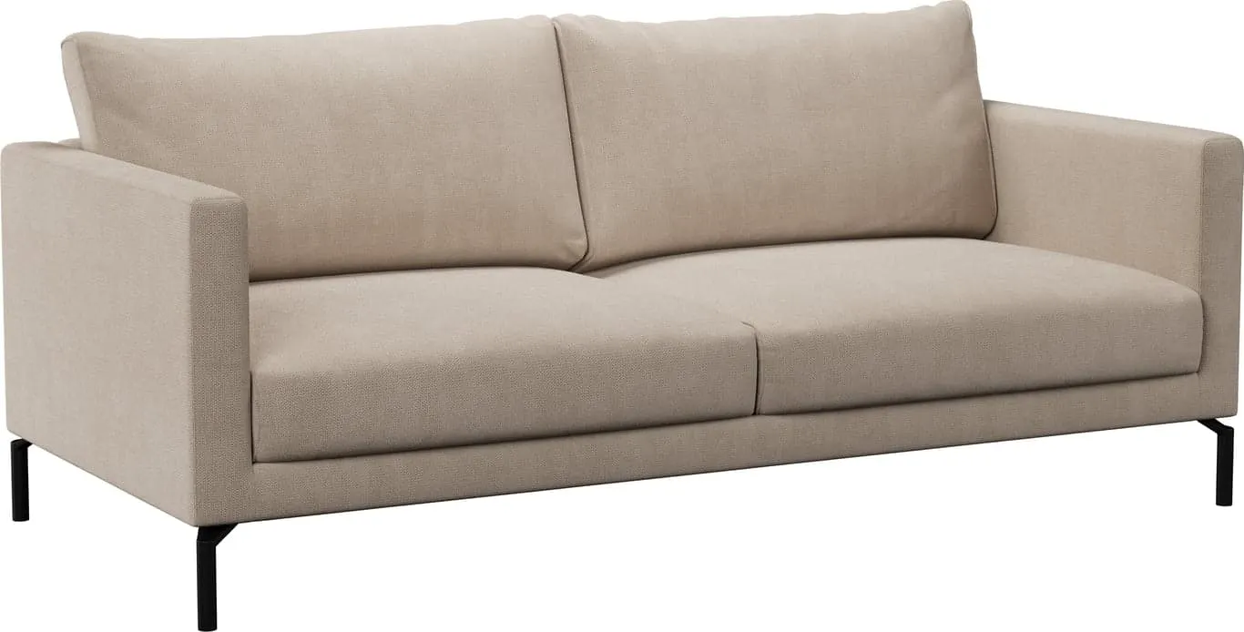 Impression 3-seter Stoff Glow beige, svarte metallben