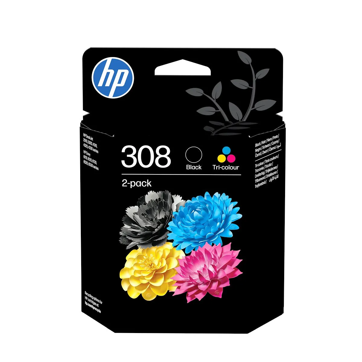 HP - Confezione da 2 Cartucce di Inchiostro Nero/Tricromia Originali HP 308