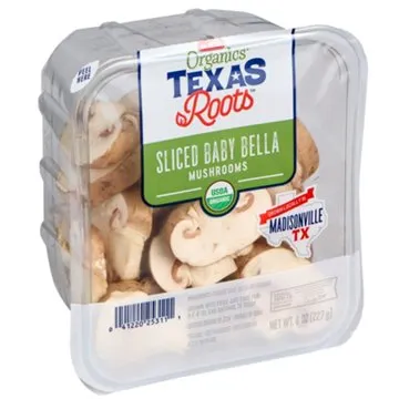 H-E-B Organics Texas Roots Sliced Baby Bella Mushrooms, 8 oz