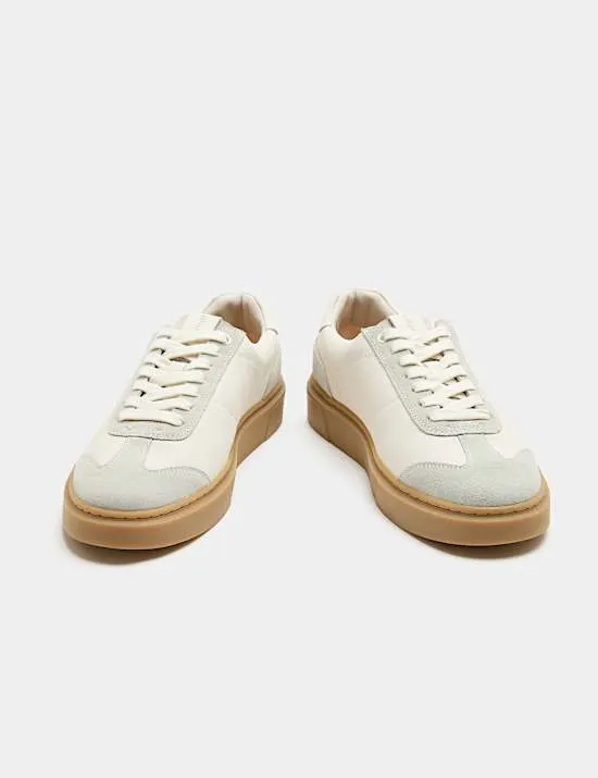 Leather T-Toe Cupsole Trainers