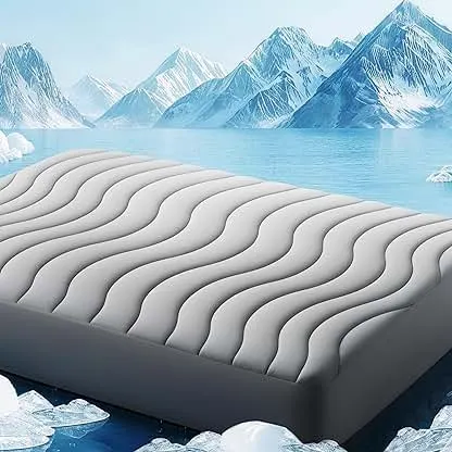 EASELAND Cooling Mattress Pad Queen Size for Hot Slee…
