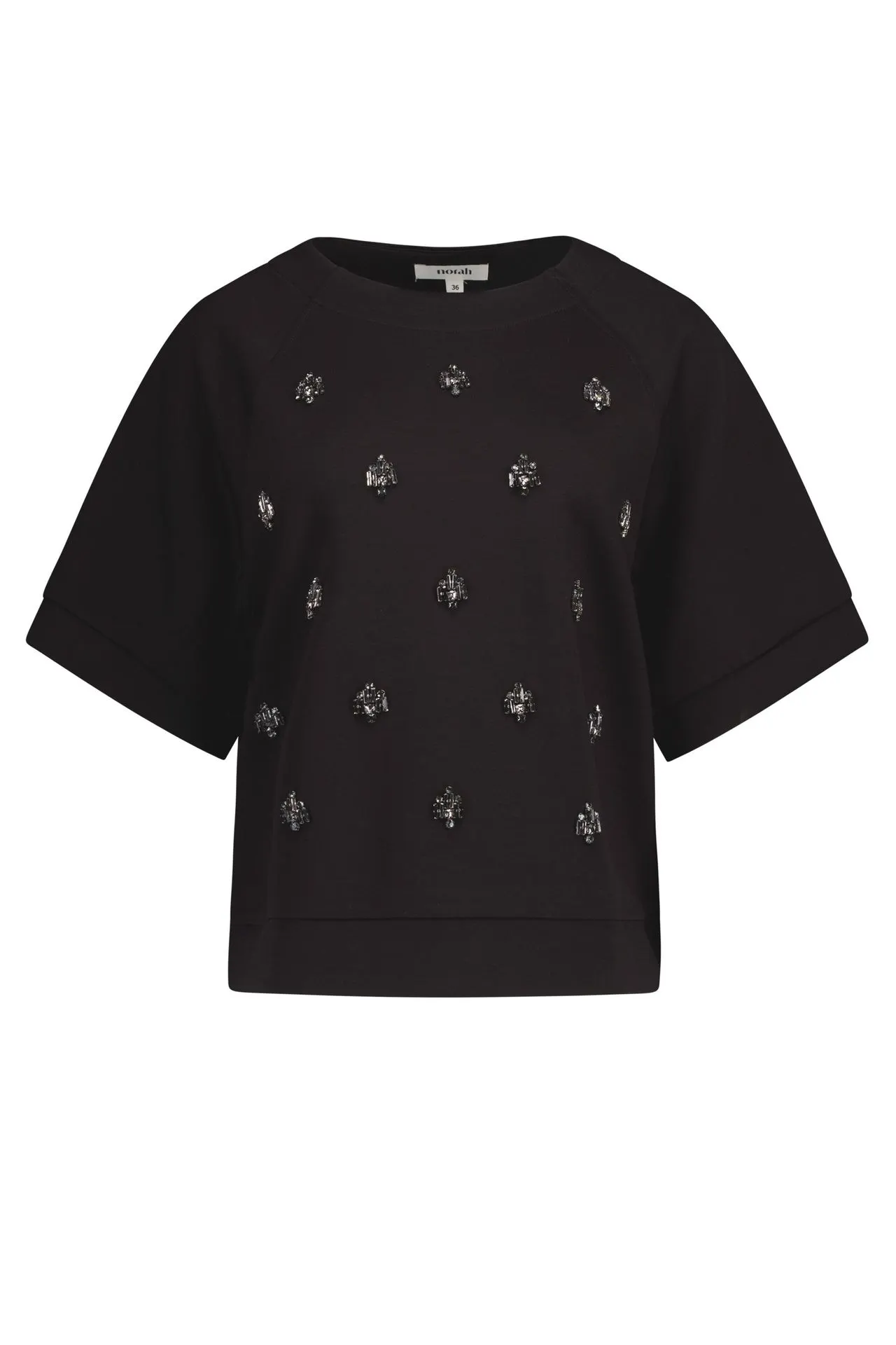 Zwart shirt met steentjes