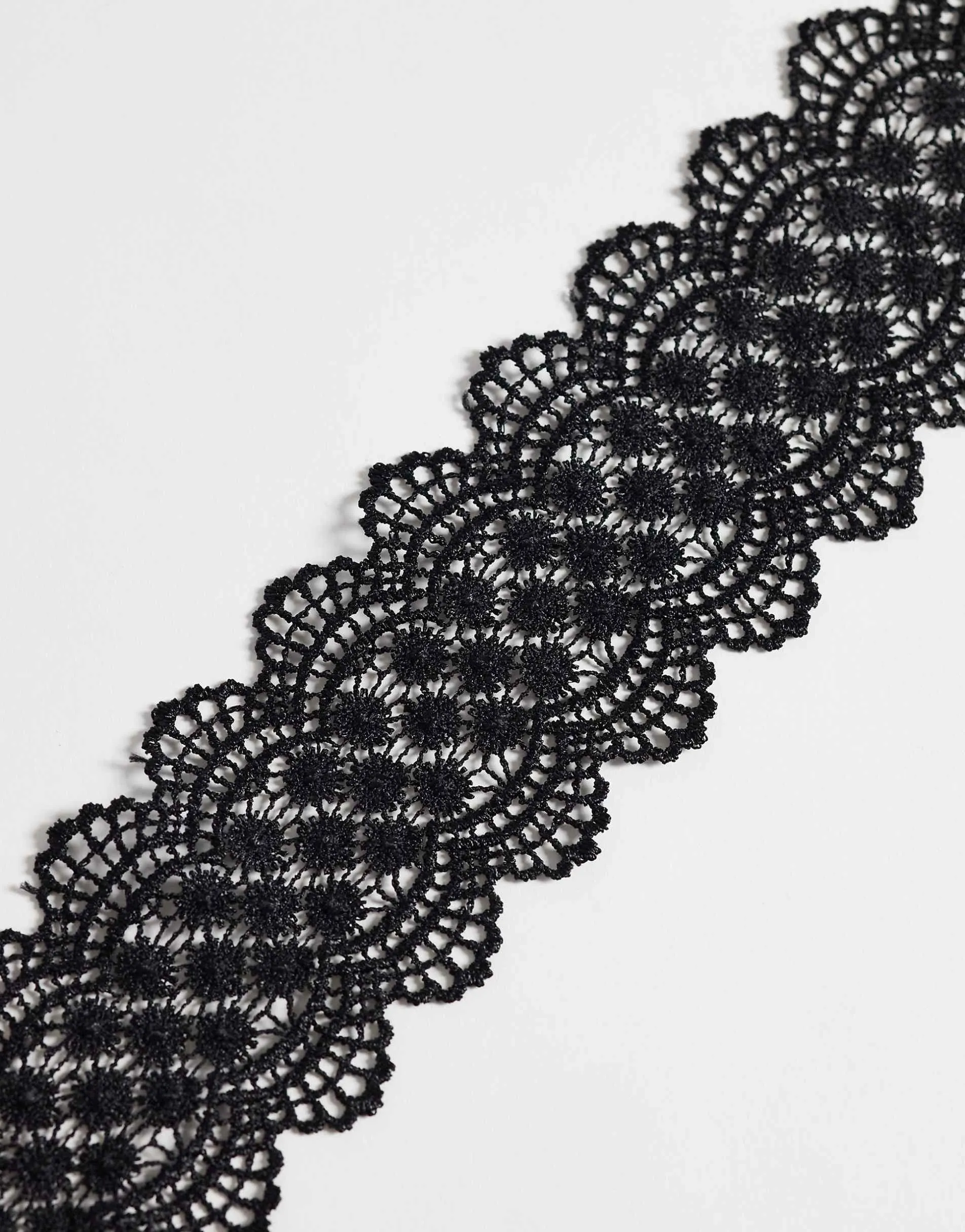 ASOS DESIGN Halloween wide choker necklace in black lace