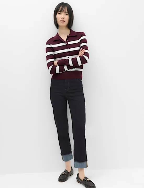 „Harper“ Zigaretten-Jeans in 3/4-Länge mit hohem Bund
