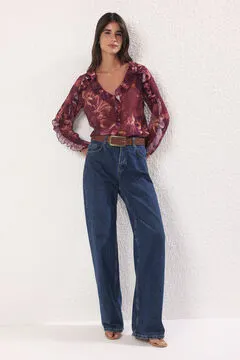 Blusa fluída volantes