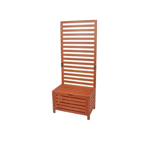 Sichtschutz-Bank CONCORD - Eukalyptus Massivholz - mit Truhe