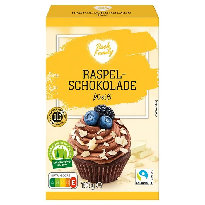 BACK FAMILY BACK FAMILY Raspelschokolade, Weiß 100 g