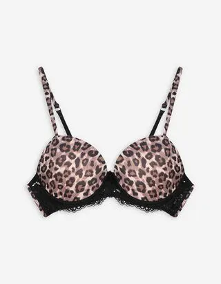 Reggiseno push-up - Motivo leopardato - beige