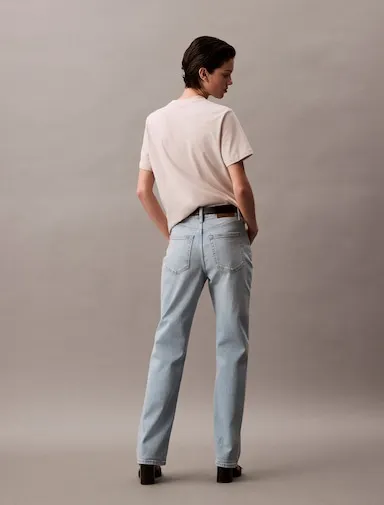 Calvin Klein High Rise Straight In Marbled Beacon