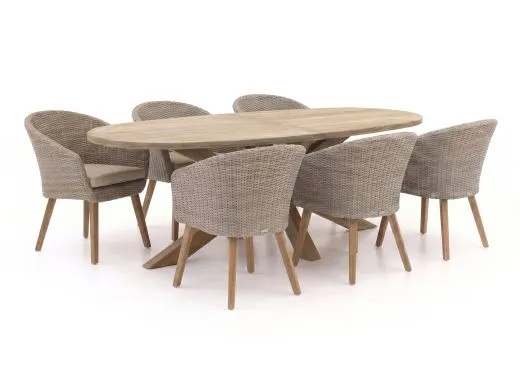 Intenso Tropea/ROUGH-Y Ellips 240cm dining tuinset 7-delig