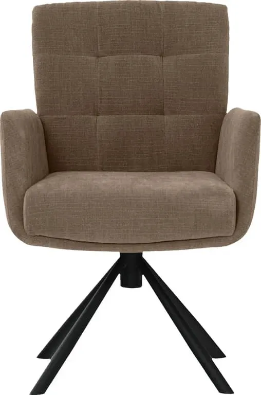 Remy spisestol med sving- & gyngefunksjon, taupe tekstil