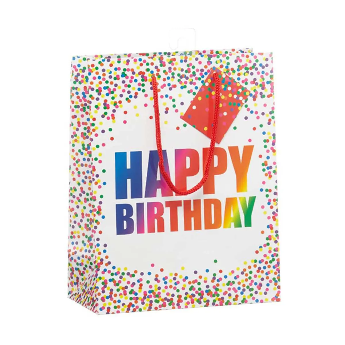 DG Party Medium Birthday Rainbow Gift Bag, Assorted - 1 ct
