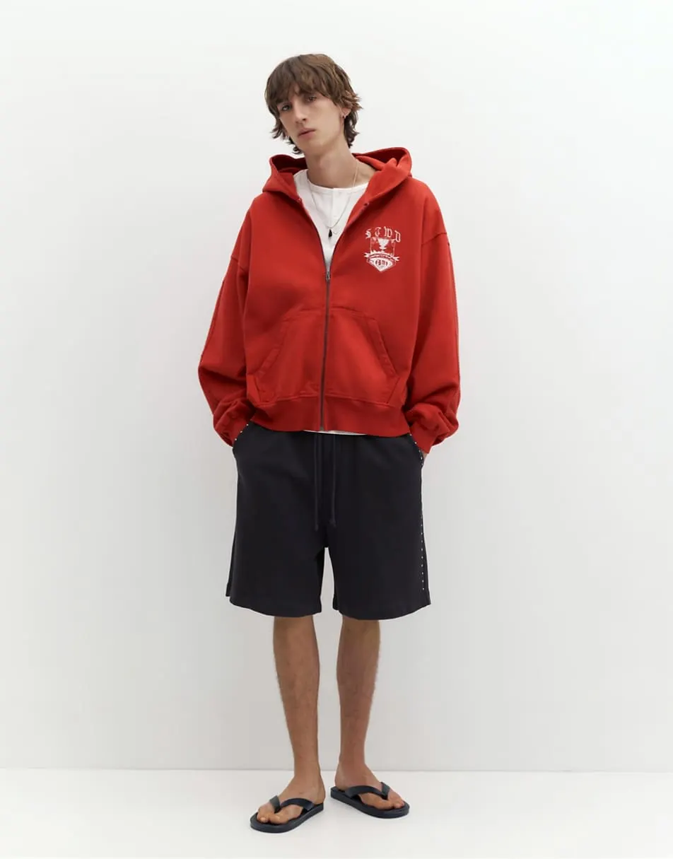 Pull&Bear Studded jogging bermuda shorts in grey