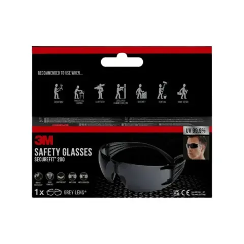 Vernebrille securefit 200gc2 mørk