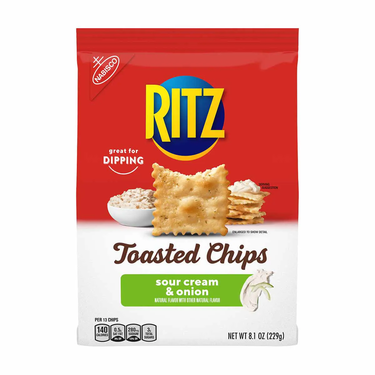 Ritz Sour Cream and Onion Toasted Chips, 8.1 oz