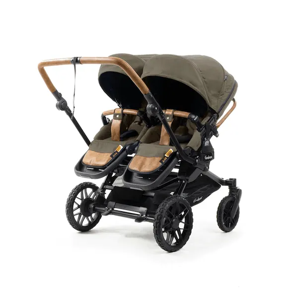 Emmaljunga 2026 | Double Sento 2 x Ergo sittedel+ | Outdoor Olive