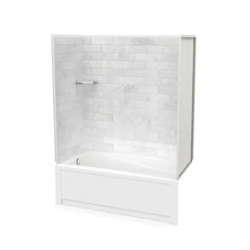 Utile 60L x 32W x 81H in. 2-in-1 Tub Shower Kit - Shower Stall with Left Drain Bathtub and Bathtub Wall Surround (No Door)