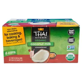 Thai Kitchen Organic Coconut Milk, Unsweetened, 13.66 fl oz, 6-count