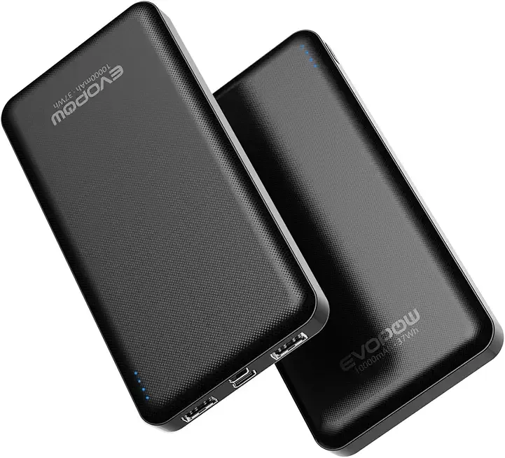2 Pack Portable Charger, Slimmer 10000mAh Power Bank, 15W USB C In&Out Fast Charging Battery Pack, Portable Power Bank for iPhone 16 15 14 13 12 iPad Samsung S23 S22 Pixel and Heated Vest (Black)