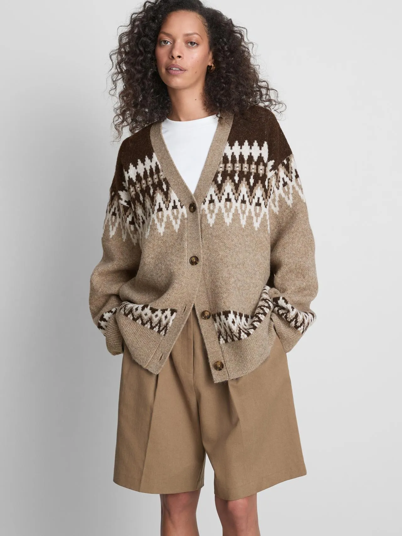 Gilet en maille rétro à col en V