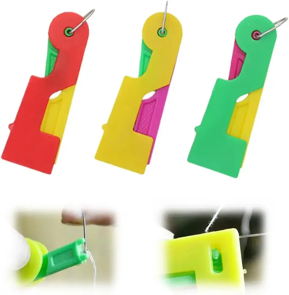 Automatic Needle Threader,New Sewing Machine Needle Threader,Sewing Needle Threaders,Plastic Needle Threaders,Automatic Needle Threading Device (3 PCS)