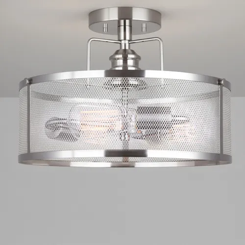 Canarm Inc Beckett Brushed Nickel 3-Light Semi-Flush Mount Ceiling Light