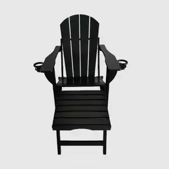 Panama Plastic Outdoor Chair With Foot Rest Black
