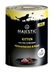 MAJESTIC Kitten mit Hühnerherzen, Rind 6 x 800 g