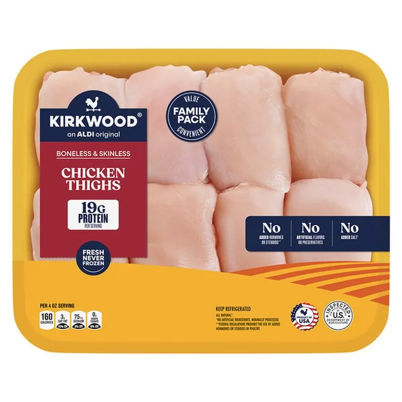 USDA Family Pack Boneless Skinless Chicken Thighs, per lb