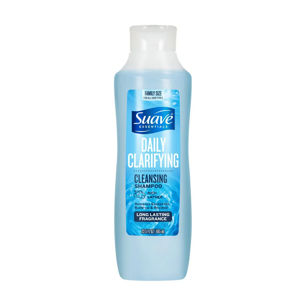 Suave Essentials Daily Clarifying Shampoo, Deep Cleansing for All Hair Types, 22.5 oz