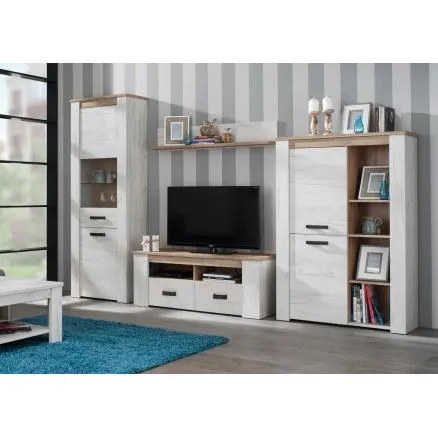 Composición mod. Kent en blanco vintage y roble grisaceo