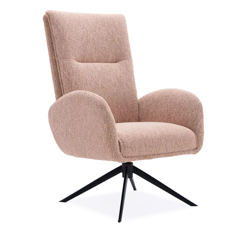 Draaifauteuil Whisper (hoog/poot: zwart) - Lodge Blossom