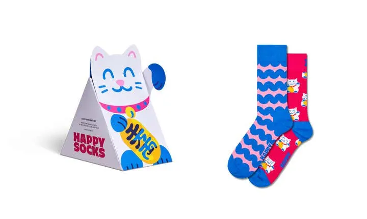 2-Pack Lucky Neko Socks Gift Set