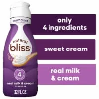 natural bliss Sweet Cream Flavored Creamer Gluten Free Creamer Iced Hot Coffee