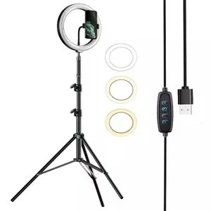 Aro De Luz Led Para Celular 26 Cm Con Trípode De 1.60 Mtrs