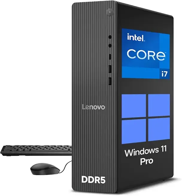 Lenovo Desktop Computer Tower PC, 14th Gen Intel 20-Core i7, Small Form Factor PC Tower Computer Desktop for Business, Gaming&Home Office, Windows 11 Pro | 32GB DDR5 1TB SSD, Ethernet RJ-45, Wi-Fi 6