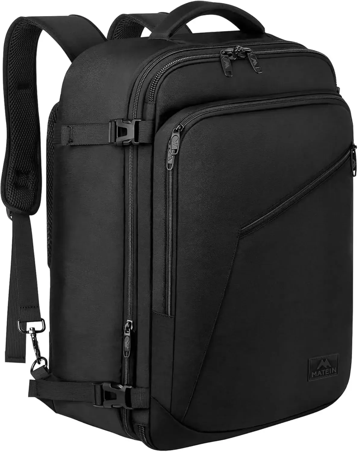 MATEIN Carry on Backpack, Extra Large Expandable Travel Backpack for Men | Airplane Approved, Weekender Bag for Women, mochila de viaje, Water Resistant, Lightweight Daypack for Flight, 40L, Black