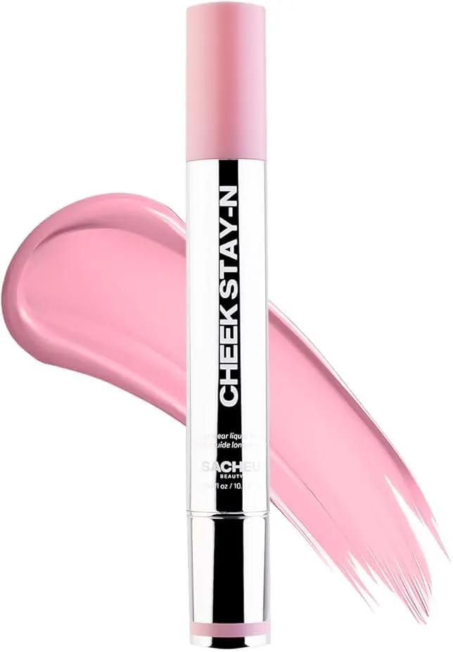 Sacheu Cheek STAY-N Liquid Blush for Cheeks — High Pigment, Buildable, Lightweight Cream Blush for Dewy & Radiant Flushed Cheeks — Long-lasting & Cruelty Free (I'm Cute)