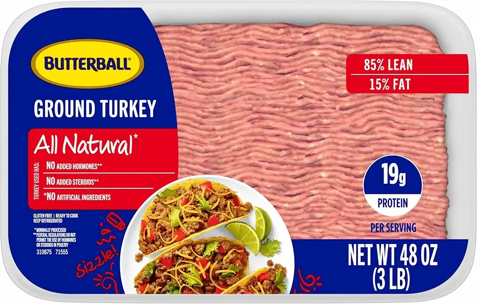 Butterball, Fresh All Natural 85%/15% Lean Ground Turkey, Family-Sized, 3 lb