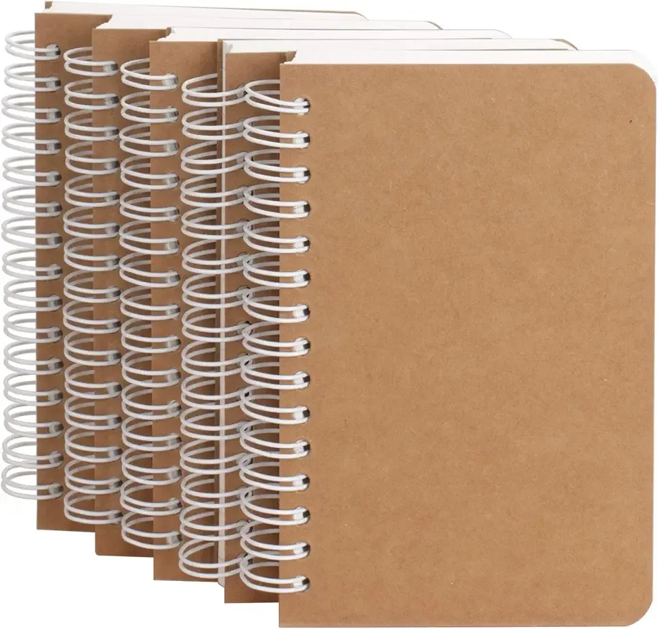 TWONE Spiral Notebook, 5 Pack Small Pocket Size Notebooks for Writing Drawing Note Taking, 3.5”x5.5”, 180 Ruled Pages, 90 Sheets