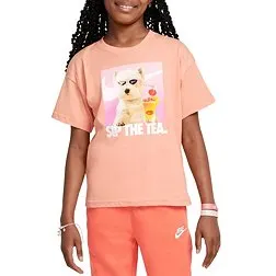Nike Girls Tea Sip Photo Graphic T-Shirt
